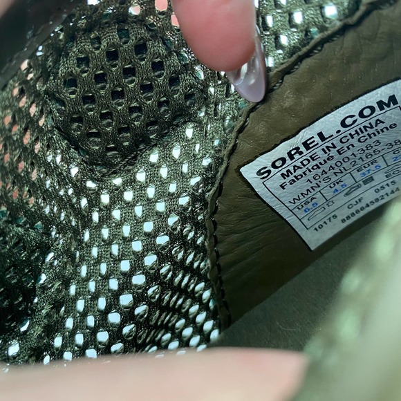 Sorel Green Mesh Patent Leather Lace UP High Top Booties 6.5 - Picture 7 of 7